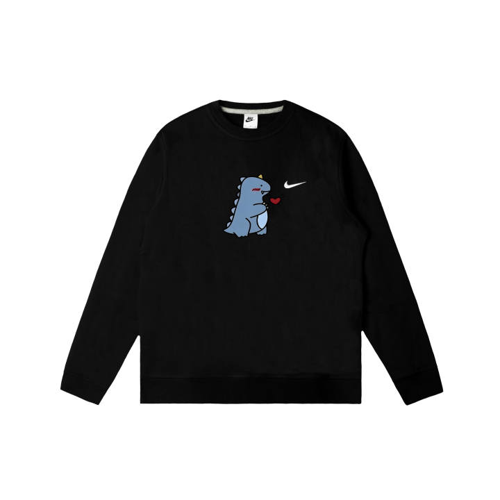 Nike Nike Club Sweatshirts Men's Black Crew Neck Moderate Regular