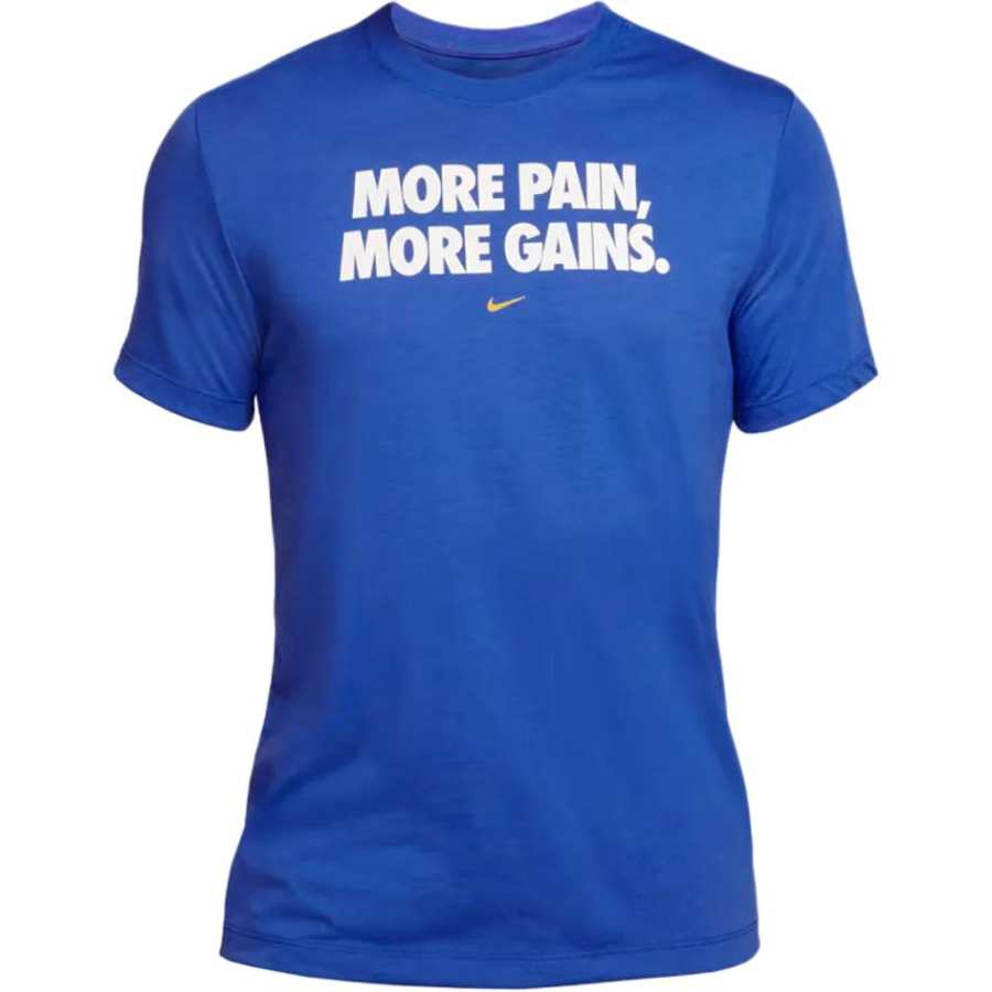 Nike Nike T Shirts Men's Blue Crew Neck Moderate Straight Fit