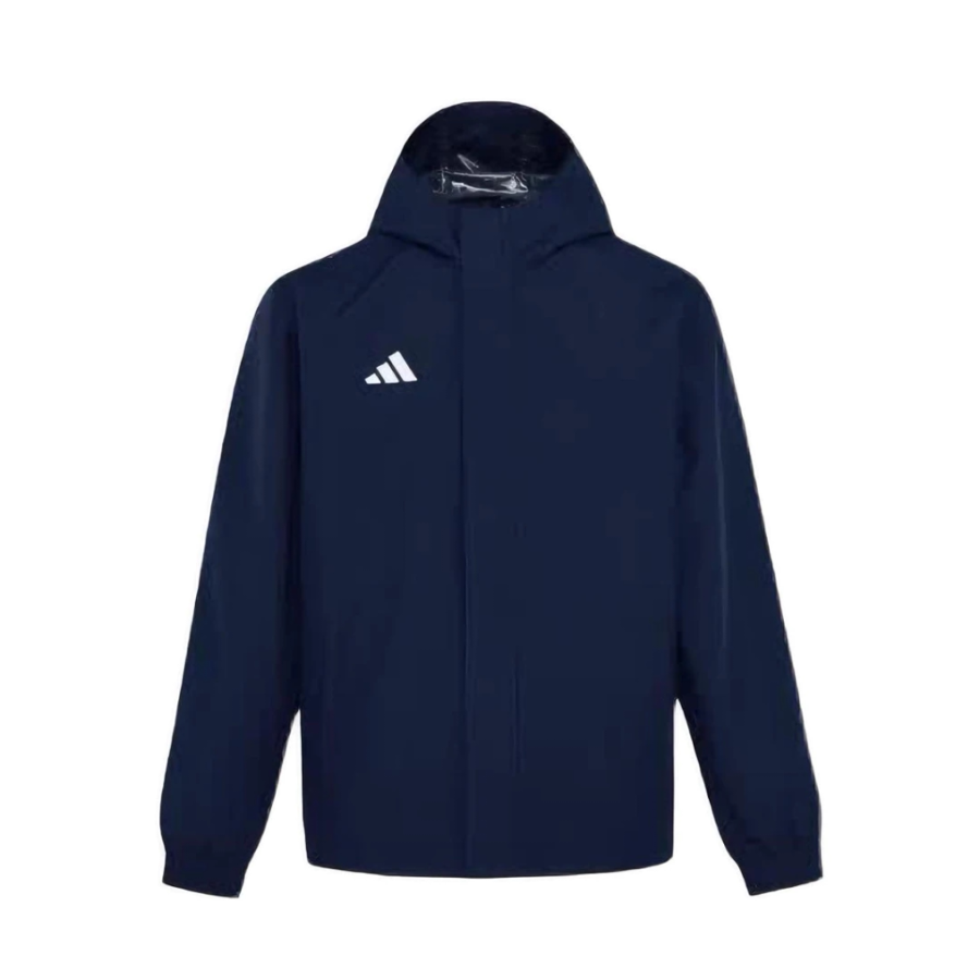 Adidas Adidas Fleece Lined Thermal Windproof Hooded Long Sleeved Abrasion Resistant Jacket Men's