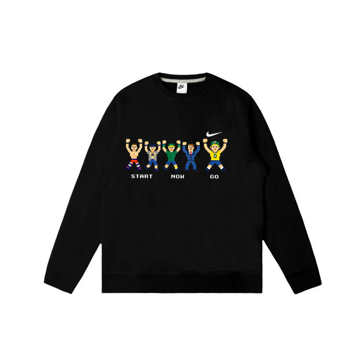 Nike Nike Club Sweatshirts Men's Black Crew Neck Moderate Regular