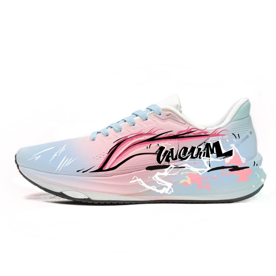 Li-Ning Li Ning Red Hare 9 Jacquard Rebound Breathable Low top TUFF RB Rubber Outsole Running Shoes Men's Blue Pink