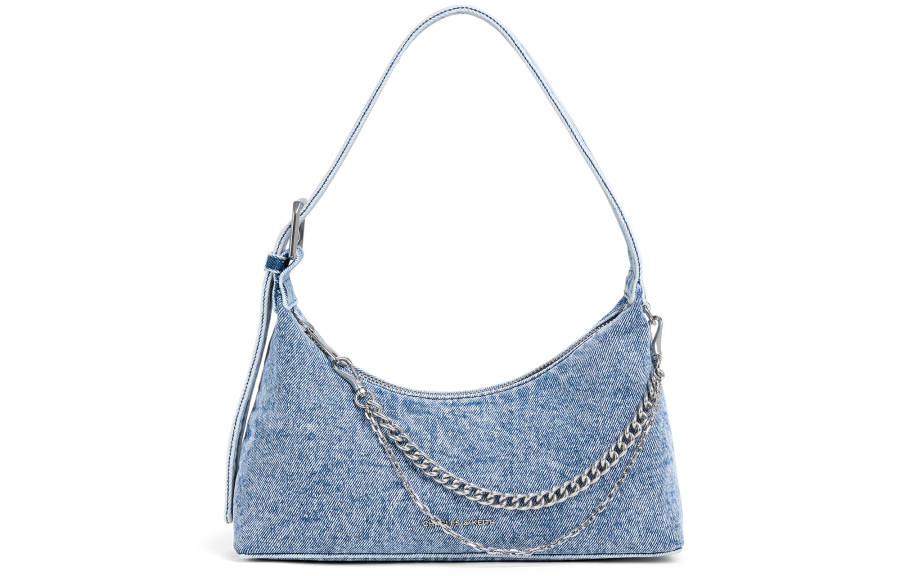 CHARLES&KEITH Fabric One Shoulder Bag Small Women's Dark Denim Blue