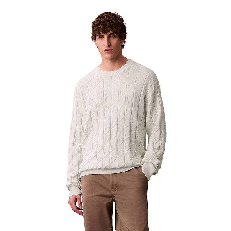 Calvin Klein Knitwear Men's YAS Ivory Crew Neck Moderate