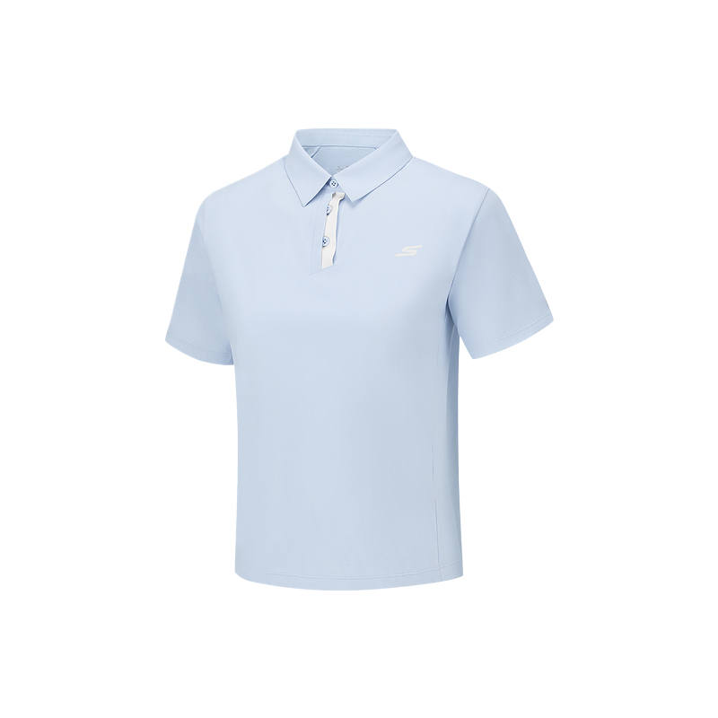 Skechers Shirts Women's Braised Sulfur Blue 026P Polo Collar Moderate