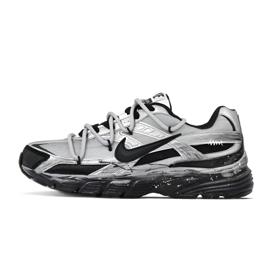 Nike Nike Initiator Fabric Cushioning Support Abrasion Resistant Low top Running Shoes Men's Black Silver/Black Gray