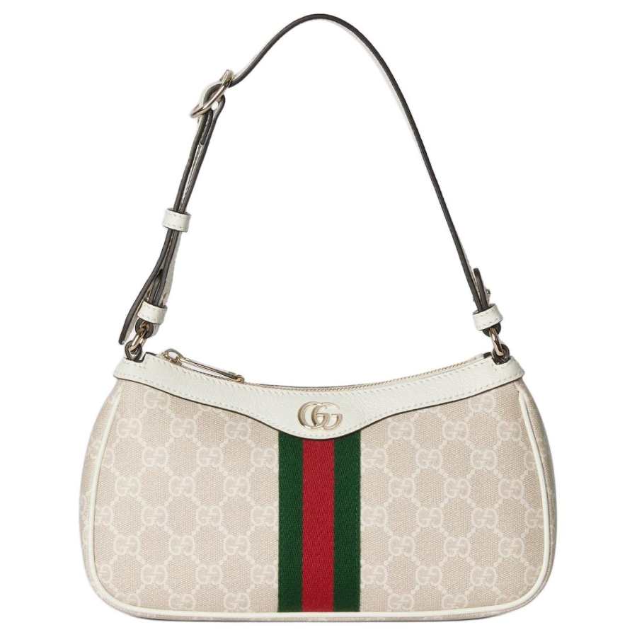 GUCCI Ophidia GG Monogram Coated Fabric Handbag Small Women's Beige & White