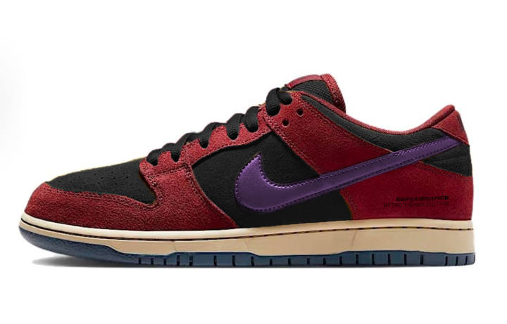 Nike Nike Dunk SB Scorpion Raphanus Suede Abrasion Resistant Slip Resistant Low top Skateboard Shoes Unisex Black Purple Red