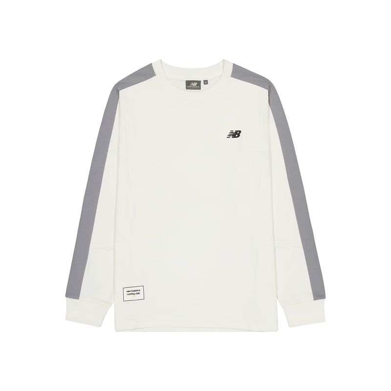 New Balance New Balance T Shirts Men's Ecru Crew Neck Moderate Straight Fit