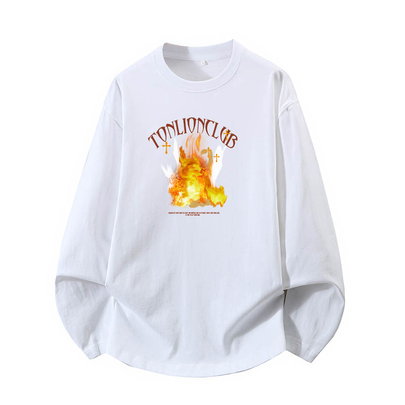 Tonlion T Shirts Unisex Crew Neck Moderate Straight Fit
