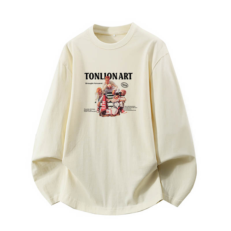 Tonlion T Shirts Unisex Crew Neck Moderate Straight Fit