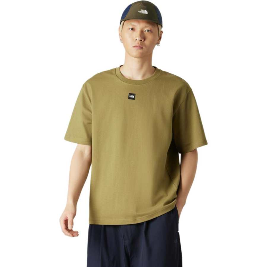THE NORTH FACE T Shirts Men's 2EL/Cedar Green Crew Neck Thickened