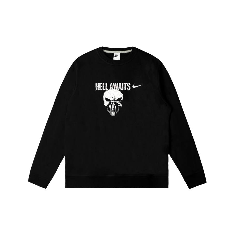 Nike Nike Club Sweatshirts Men's Black Crew Neck Moderate Regular