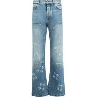 Amiri Ma Quad Carpenter floral-detail denim jeans