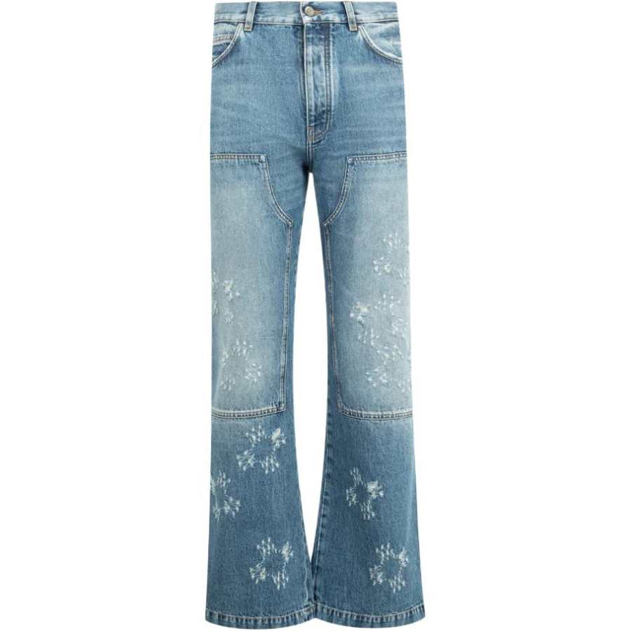 Amiri Ma Quad Carpenter floral-detail denim jeans