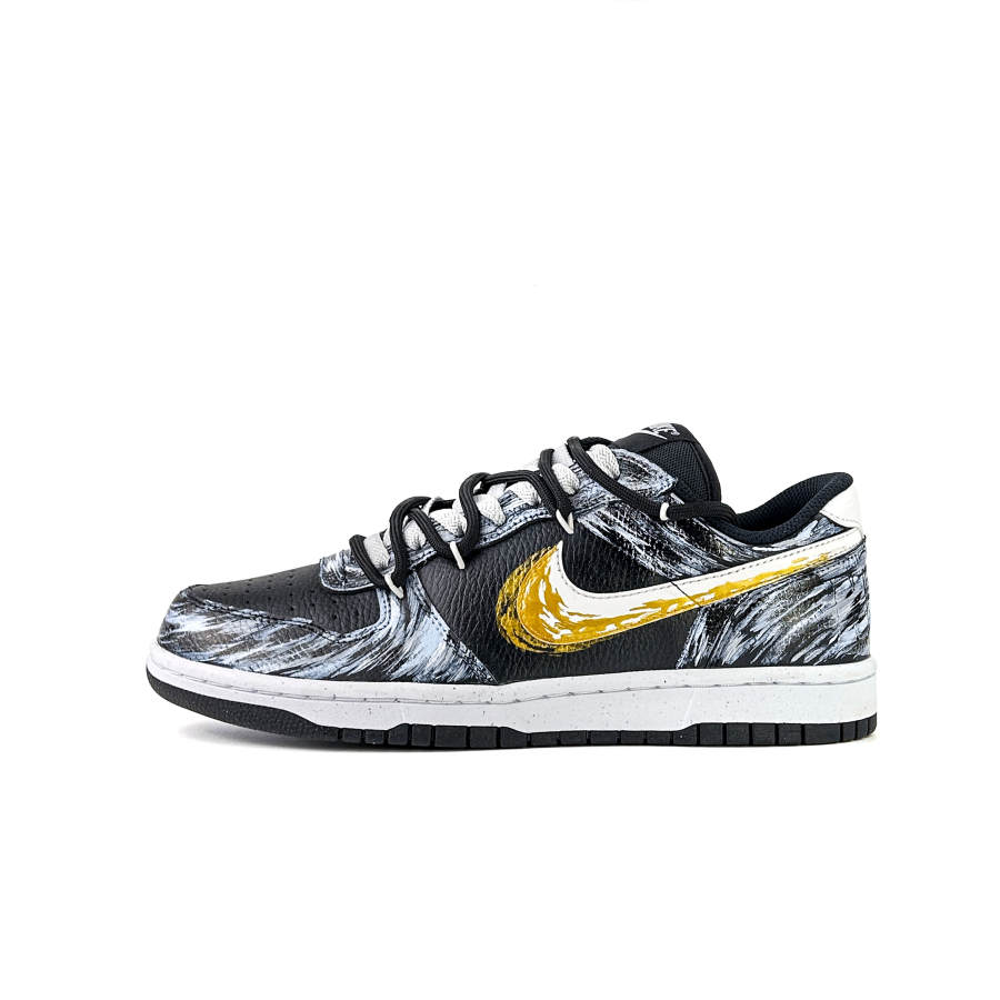 Nike Nike Big Leather Slip Resistant Cushioning Low top Skateboard Shoes Men's Black White