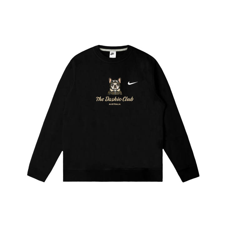Nike Nike Club Sweatshirts Men's Black Crew Neck Moderate Regular
