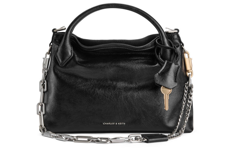 CHARLES&KEITH Pu Handbag, Crossbody Bag Small Women's Black