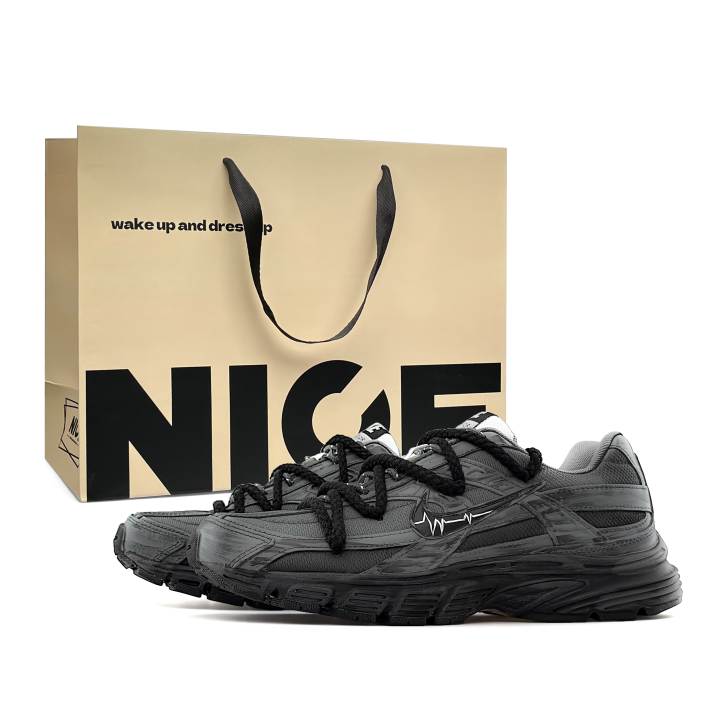 Nike Nike Initiator Mesh Abrasion Resistant Lightweight Breathable Low top Casual Running Shoes Unisex Black Gray