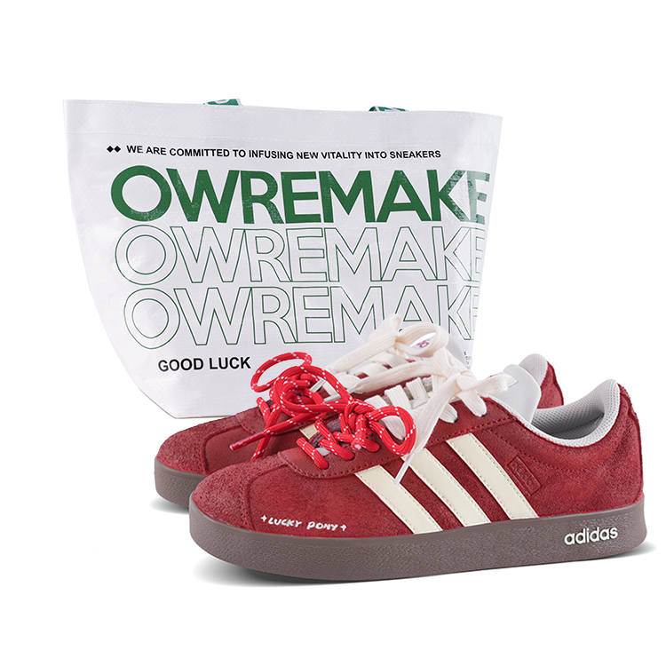 Adidas Adidas VL COURT 2.0 Low top Skateboard Shoes Unisex Red Beige