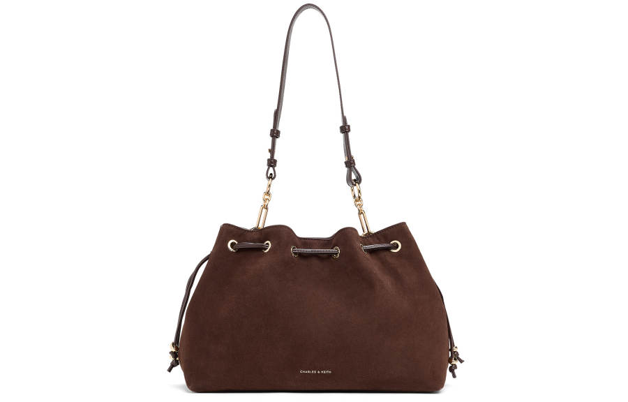 CHARLES&KEITH Synthetic Leather Shoulder Bag Large Women's Dark Brown