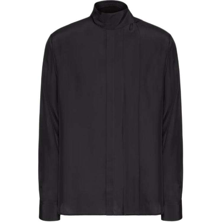 Valentino Shirts Men's Black Scarf Collar Moderate Other