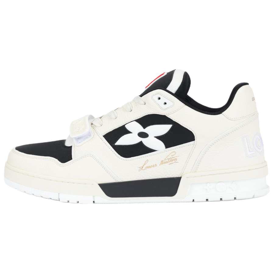LOUIS VUITTON Trainer Cow Leather Skateboard Shoes Men's Black