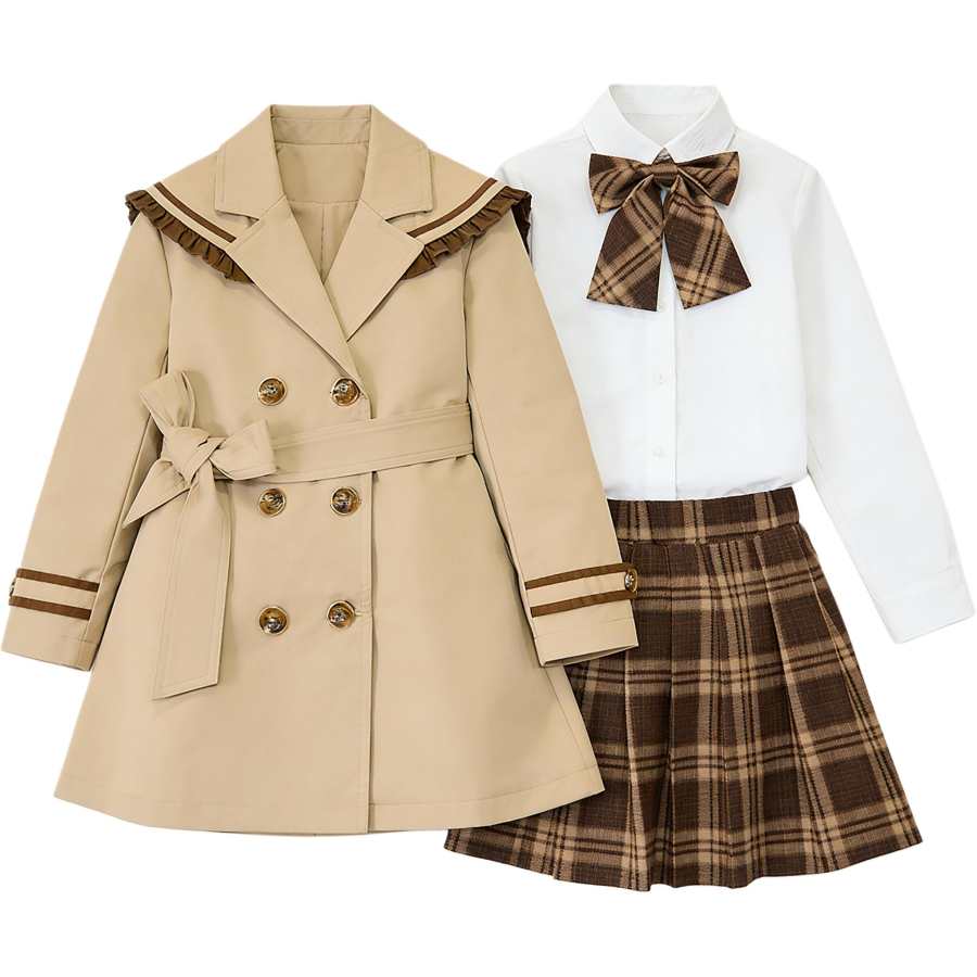Disney Kids Two Piece Skirt Sets Polo Collar Moderate Mid Length