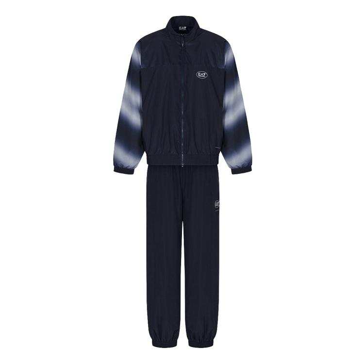 EMPORIO ARMANI Casual Sportswear Men's Dark Blue Stand Collar Moderate
