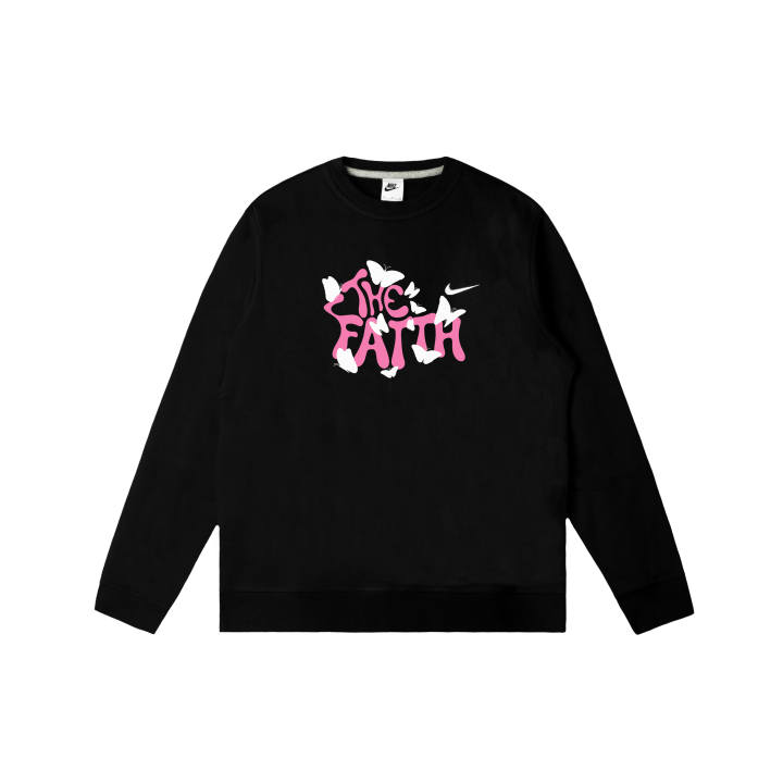 Nike Nike Club Sweatshirts Men's Black Crew Neck Moderate Regular