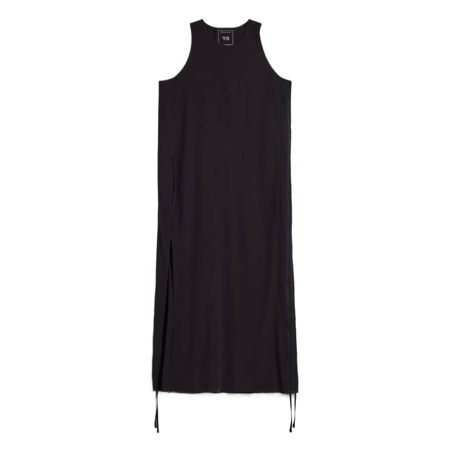 Y-3 Y 3 Sleeveless Dresses Women's Black Crew Neck Moderate Long