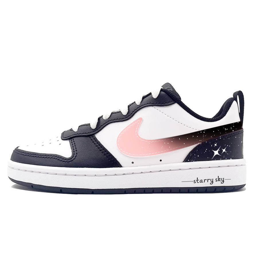 Nike Nike Court Borough 2 Baby's Breath Starry Sky Synthetic Leather Cushioning Slip Resistant Low top Skateboard Shoes