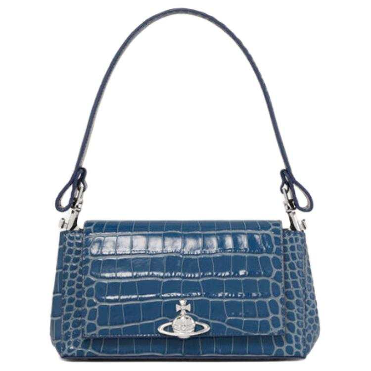 Vivienne Westwood HAZEL Calfskin Handbag, Shoulder Bag Medium Women's Blue