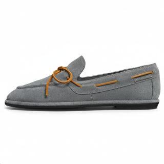 TORY BURCH Boaty Casual Leather Shoes Women's Gray
