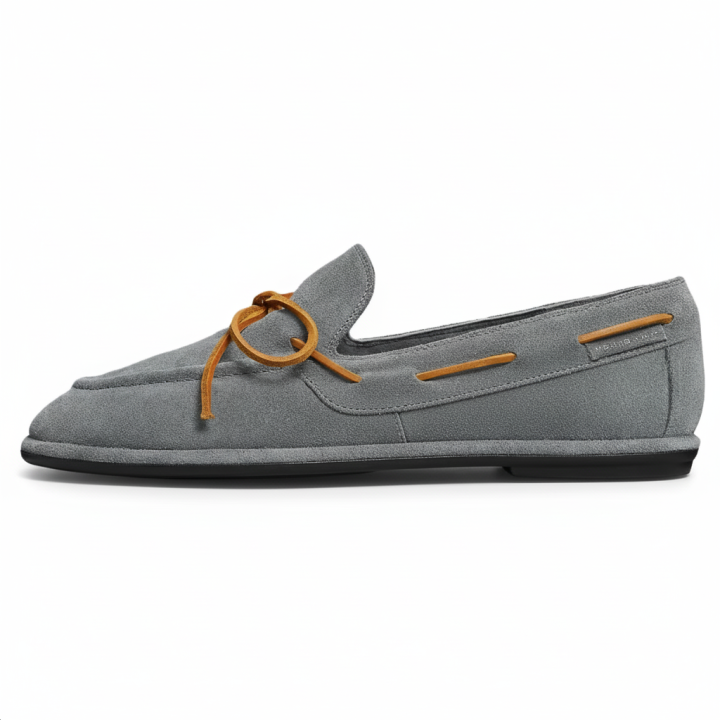 TORY BURCH TORY BURCH Boaty Casual Leather Shoes Women's Gray