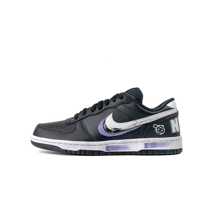 Nike Nike Big Leather Slip Resistant Cushioning Low top Skateboard Shoes Men's Black White