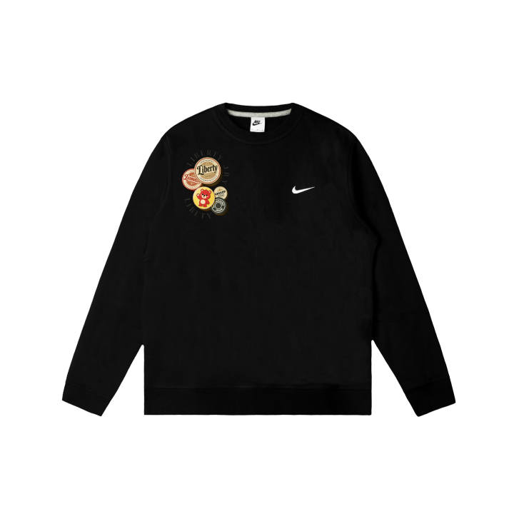 Nike Nike Club Sweatshirts Men's Black Crew Neck Moderate Regular