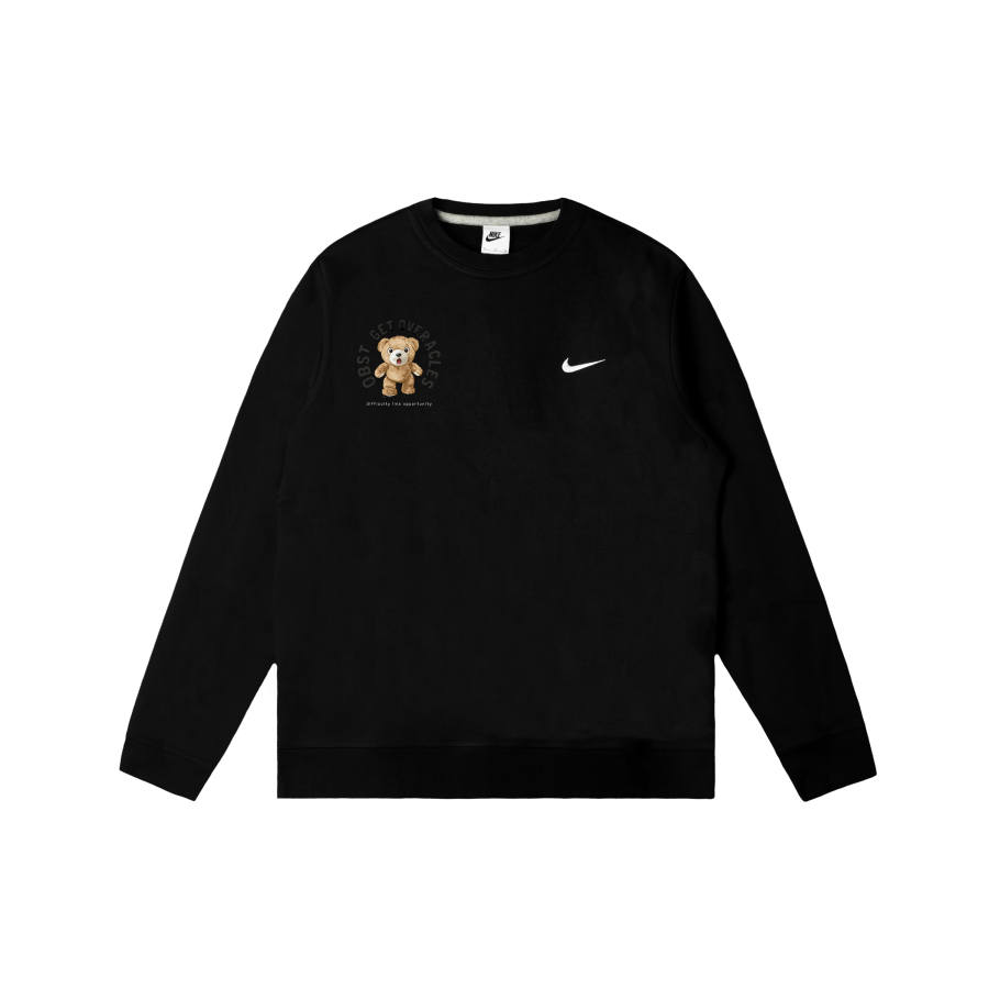 Nike Nike Club Sweatshirts Men's Black Crew Neck Moderate Regular