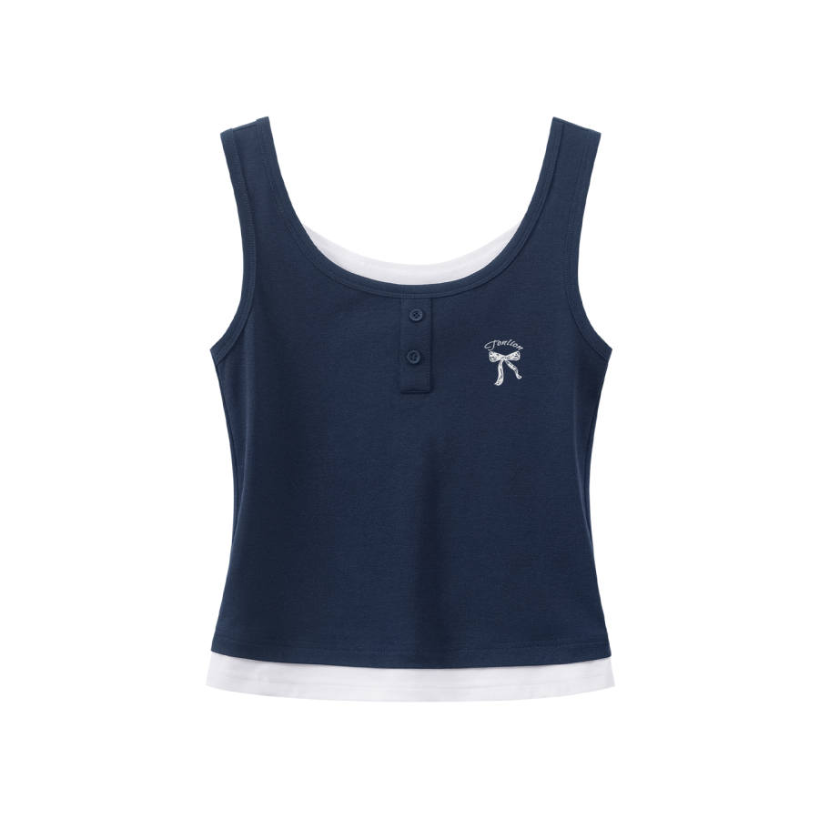 Tonlion Tank Tops Women's Double Collar Moderate Straight Fit