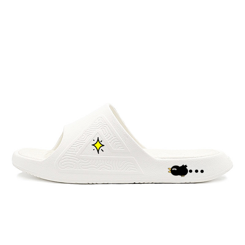 PEAK Floating Boat EVA Odor Resistant Quick Dry Cushioning Slide Slippers Unisex Pure White Crow