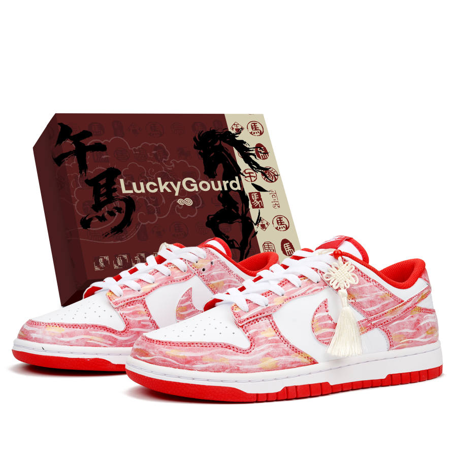 Nike Nike Dunk Peace And Tranquility Year After Year Abrasion Resistant Lightweight Low top Skateboard Shoes Unisex Red