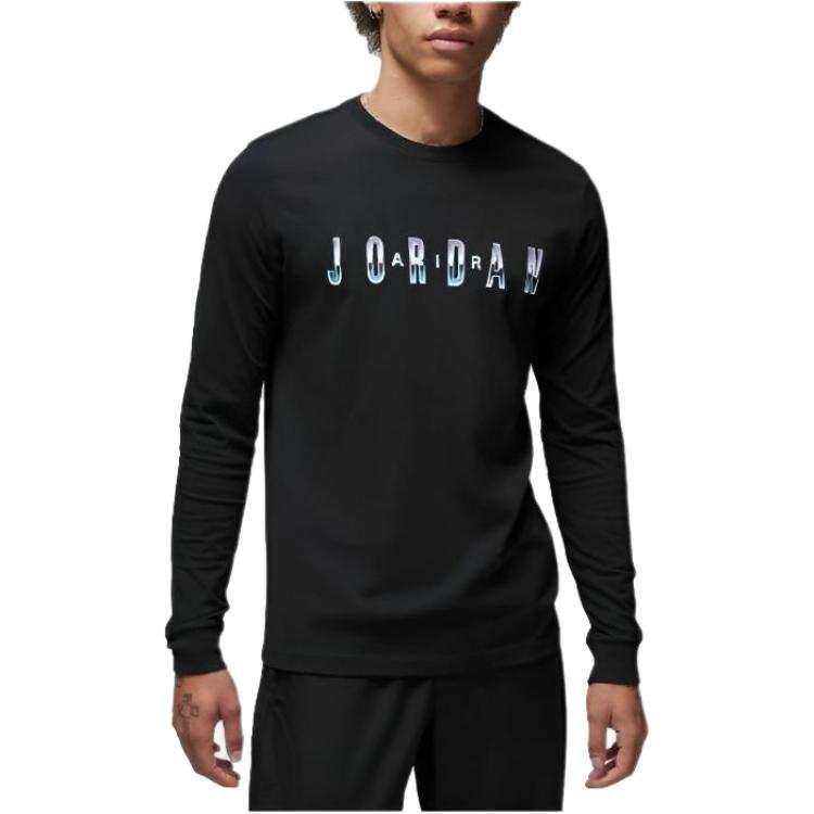 Jordan Jordan T Shirts Men's Black Crew Neck Moderate Straight Fit