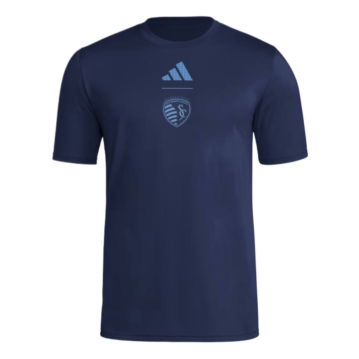 Adidas Adidas T Shirts Men's Marine Blue/Mls Spk Kc1 Crew Neck Moderate