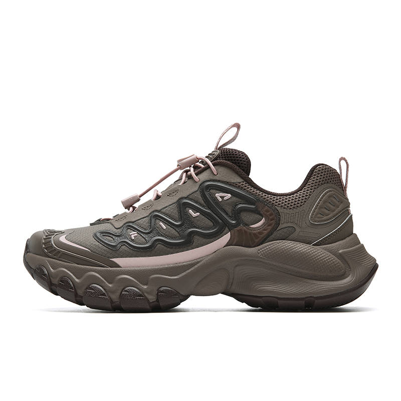 FILA TRUFFLE Breathable Height Increasing Low top Chunky Sneakers Women's Reddish Gray