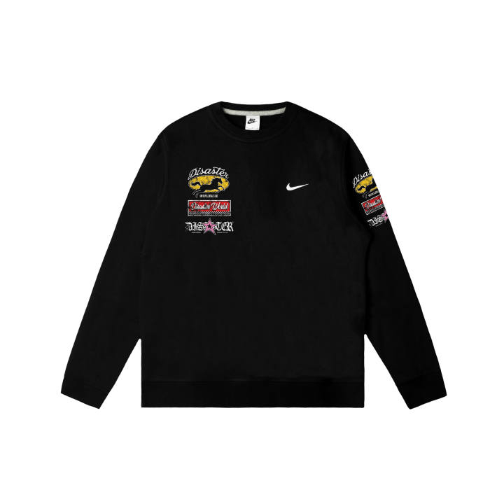 Nike Nike Club Sweatshirts Men's Black Crew Neck Moderate Regular