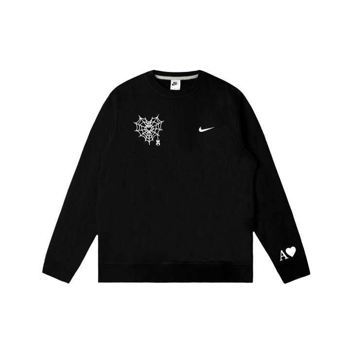 Nike Nike Club Sweatshirts Men's Black Crew Neck Moderate Regular