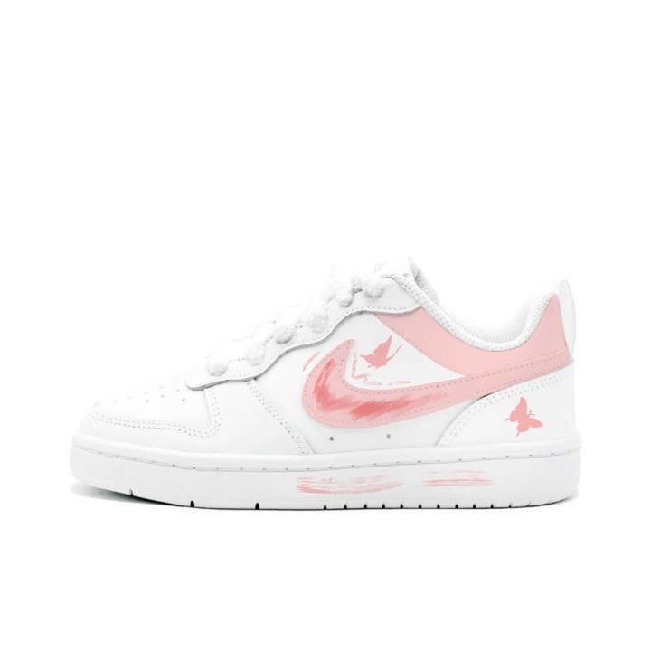 Nike Nike Court Borough 2 Pink Butterfly Dream, Kung Fu Rabbit Leather Cushioning Abrasion Resistant Slip Resistant Low top