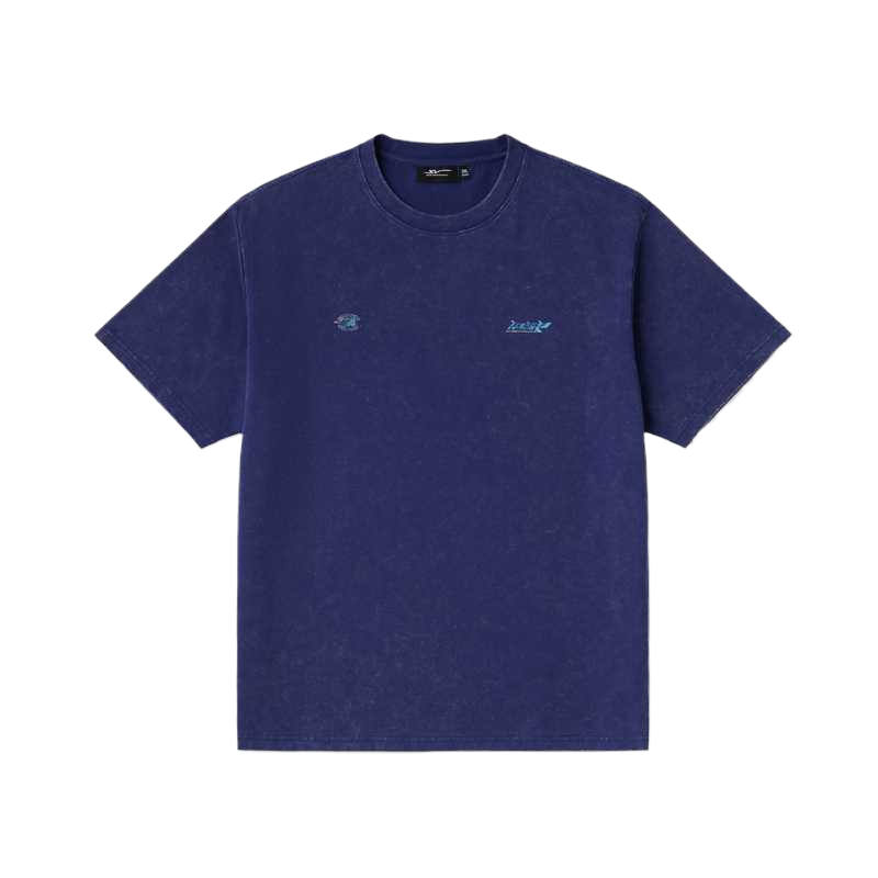 ANTA T Shirts Men's Colored Ribbon Blue Crew Neck Moderate Straight Fit