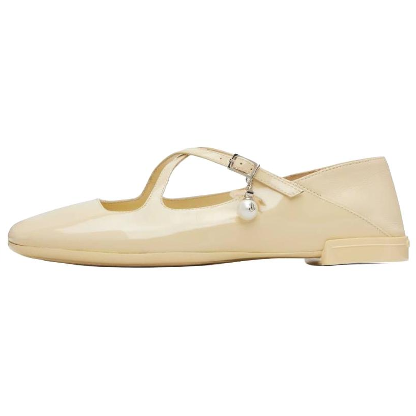 Jimmy Choo Eleri Patent Leather Calfskin Casual Shoes Women's Yellow