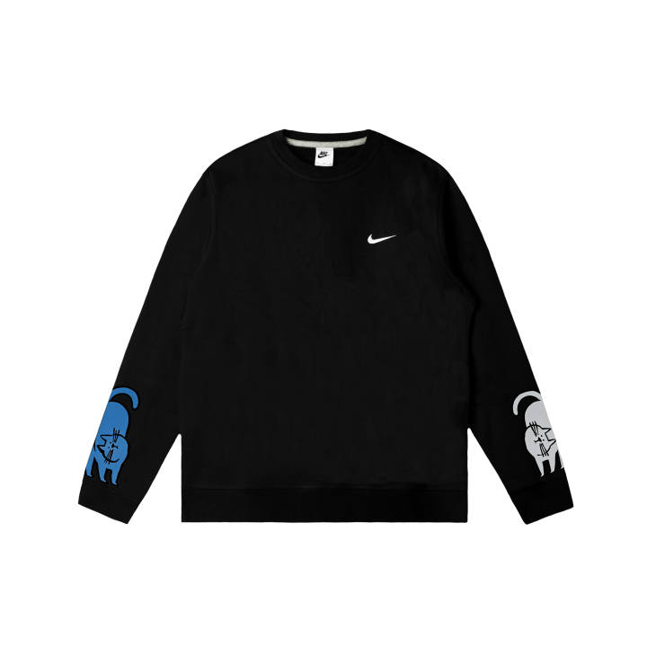 Nike Nike Club Sweatshirts Men's Black Crew Neck Moderate Regular
