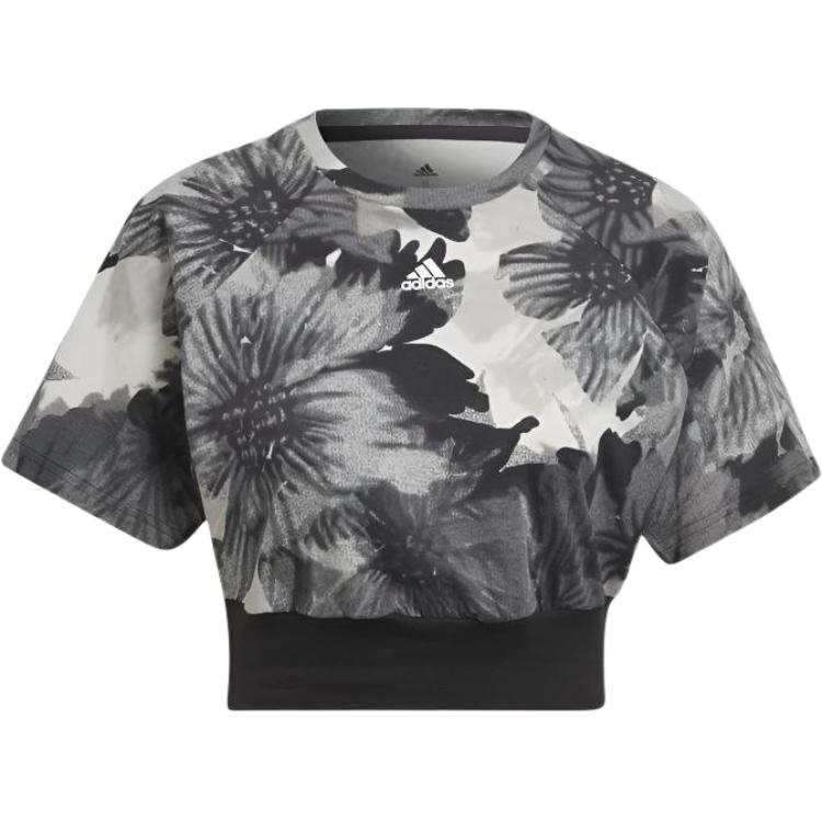 Adidas Adidas T Shirts Women's Gray Crew Neck Moderate Straight Fit